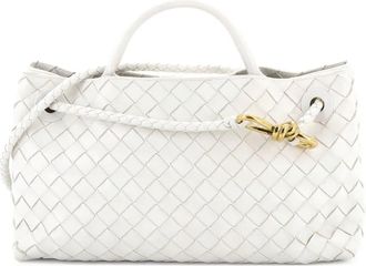 Bottega Veneta Borsa a tracolla Andiamo East West piccola in nappa con design Intrecciato - Bianco