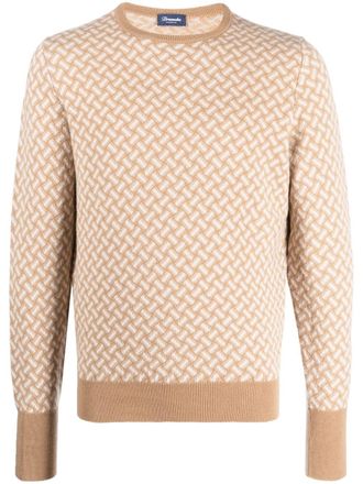 Drumohr Biscottino crew-neck cashmere jumper - men - Cashmere - 58 - Neutrals