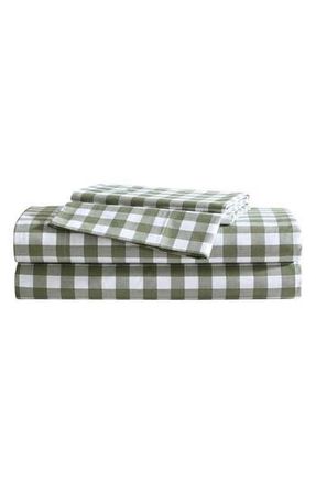 Eddie Bauer Preston Check Cotton Percale Sheet Set in Green Multi at Nordstrom Rack, Size King
