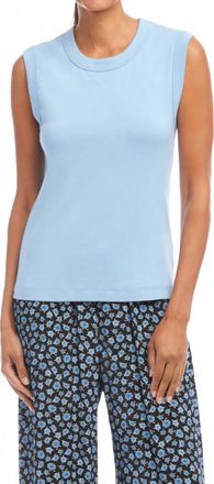 Karen Kane Knit Tank Top In Lake
