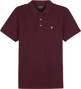 Lyle & Scott Burgundy Pique Polo Shirt - Heren - Polos - Bruin - M - Katoen - Tops