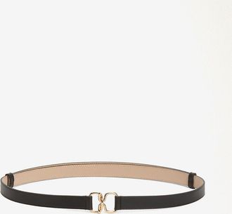 Fabiana Filippi Schmaler Glattlederg&uuml;rtel mit Kreuzschnalle - 20 mm