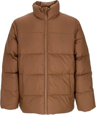 Carhartt Work in Progress High Collar Waterafstotende Donsjas - Heren - Winterjassen - Bruin - M - Polyester - Jassen
