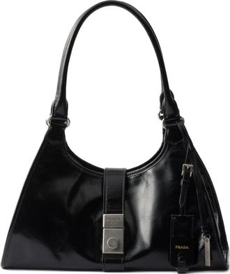 Prada Borsa a spalla media in pelle - Nero
