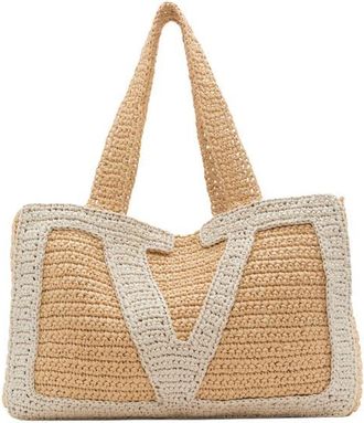 Valentino Garavani Large Viva Superstar Raffia Tote in Natural at Nordstrom