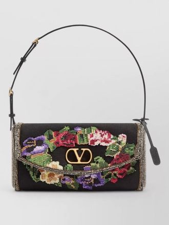Valentino Garavani shoulder bag adjustable strap silk embroidery