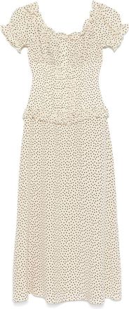Alessandra Rich Polka-Dot Midi Dress - Womens - Silk