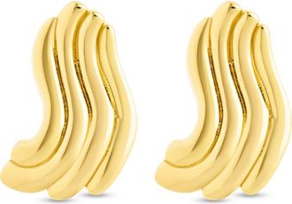 Sterling Forever Sylvie Ripple Statement Stud Earrings in Gold at Nordstrom