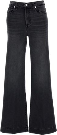 7 For All Mankind Black Flared High Rise Jeans