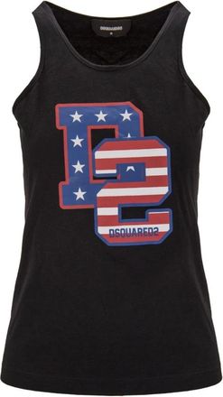 Dsquared2 Tanktop - Dames - Tops zonder mouwen - Zwart - M - Katoen - Tops
