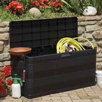 Berkfield Home Garden Storage Box Black 117x45x56 cm | Size: 117 x 45 x 56 cm
