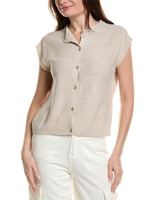 Eileen Fisher Crewneck Linen-Blend Vest
