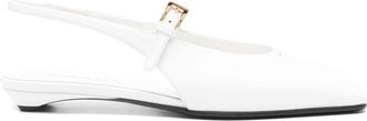 Prada Ballerine in pelle con cinturino posteriore - Bianco
