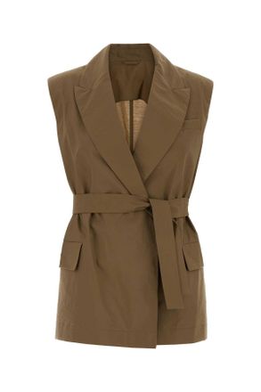 Brunello Cucinelli Brunello Cucinelli Cappuccino Cotton Blend Vest