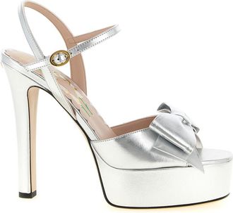 Valentino Garavani Silver Ankle Strap Heels