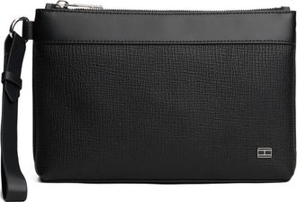 Tommy Hilfiger Clutch in pelle zigrinata - Nero