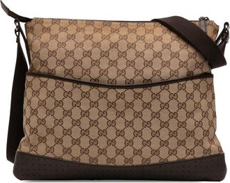 Gucci Pre-owned Gucci GG Canvas Perforated Crossbody 145856 002122