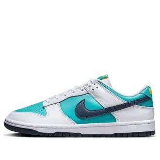 Nike Mens Dunk Low Sneaker In Dusty Cactus/thunder Blue/white/ Pink/laser Orange