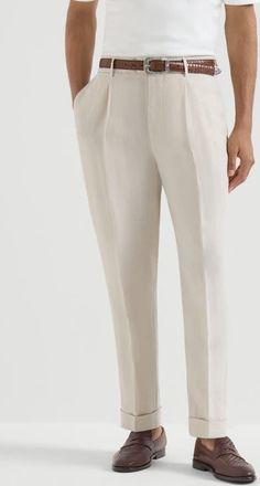 Brunello Cucinelli Gabardine garment dyed trousers in Yuta at Nordstrom, Size 50 It