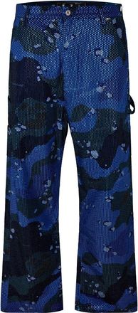 Off-white Mens Off White Camo Side Pocket Slim Cargo Pants in Blue - Size 32W/32L