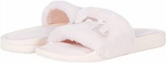 Athletic Propulsion Labs Womens Shearling Slide Sandal In Creme/rose Dust