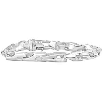 Pompeii3 Mens Polished Steel Single Tone Clasp 5.5mm Flexible Link 8.5 Bracelet