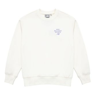 New Balance Logo Print Pullover Asia Sizing White Purple 5CD12152-IV