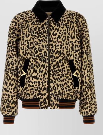 Valentino Garavani wool printed bomber jacket