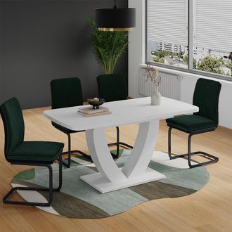 Vicco Mesa De Comedor Fenaro, Blanco, 120 X 80 Cm Extensible, Vicco
