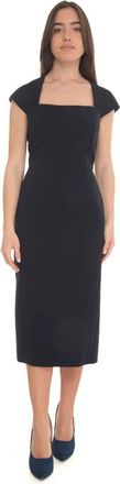 Max Mara Cady Stretch Sheath Jurk - Dames - Casual kleedjes - Blauw - L - Polyester - Kleedjes