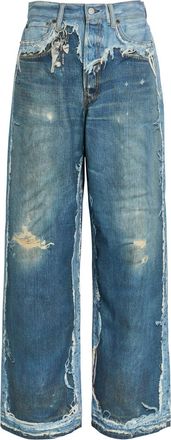 Acne Studios Printed Wide-leg Jeans - Blue Denim - Xxs (UK4 / Xxs)