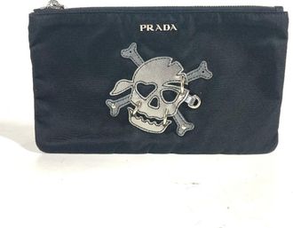 Prada Black Nylon Clutch Bag Pouch (Pre-Owned)