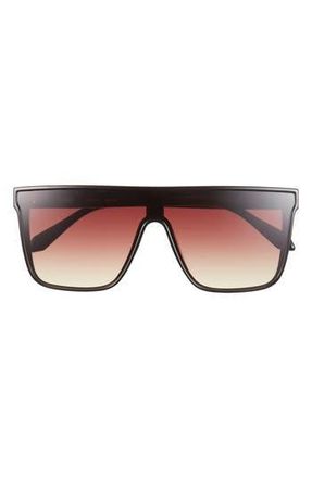 Quay Nightfall Medium 138mm Shield Sunglasses in Blk/brnyw at Nordstrom Rack