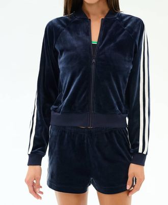 SPLITS59 Heritage Velour Bomber Jacket In Navy