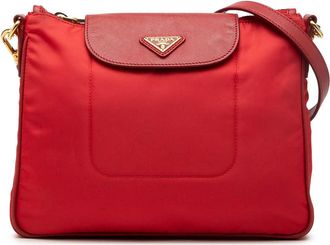 Prada Pre-owned Prada Saffiano Trimmed Tessuto Crossbody Ladies 5G9ABNXU7D4GE1NV