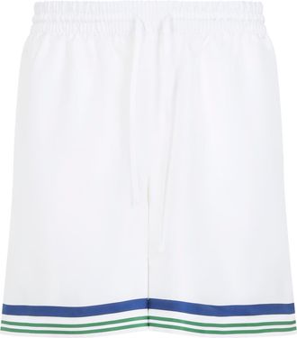 Casablanca Mens Drawstring Shorts - White Silk - Size Large