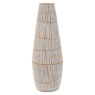 Dmora Vaso, Color Beige Di&aacute;metro 6 Cm, Sombreado Beige Crema, Blanco Crema - Padsto