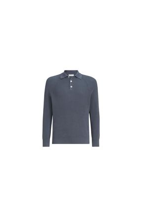 Brunello Cucinelli English Rib knit polo in Lignite Grey at Nordstrom, Size 48 It