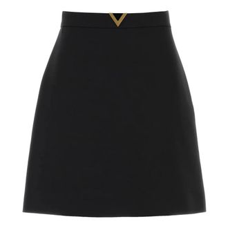 Valentino Rokken, Dames, Zwart, S, Wol, Crepe Couture Korte Rok