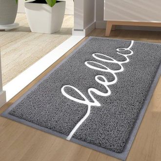 OEM Dailygoods, Felpudo Homaxy Home Para Interiores Y Exteriores, Antideslizante, Atrapa La Suciedad, Lavable, Entrada, Jard&iacute;n, 40 X 60 Cm, Negro