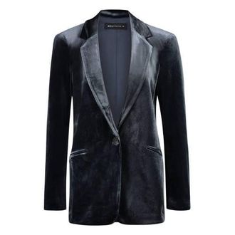 Expresso fluwelen getailleerde blazer antraciet