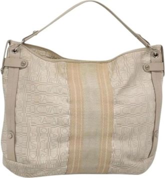 Ferragamo Pre-owned Shoulder Bags, female, Beige, Size: ONE SIZE Pre-owned Nylon handbags