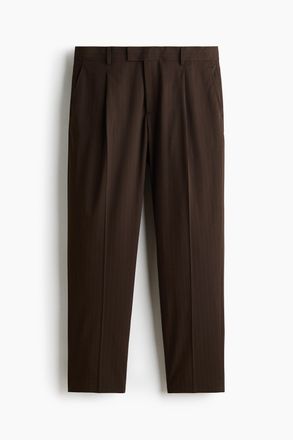 H&M Anzughose in Regular Fit - Dunkelbraun/Nadelstreifen