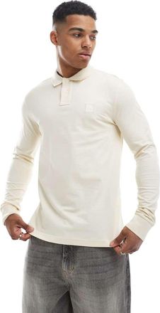 Boss Orange by Hugo Boss Passerby - Polo a maniche lunghe color crema-Bianco