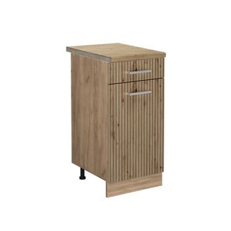 Vicco Mueble Bajo De Cocina R-line, Roble Artesanal, 40 Cm, Et Roble