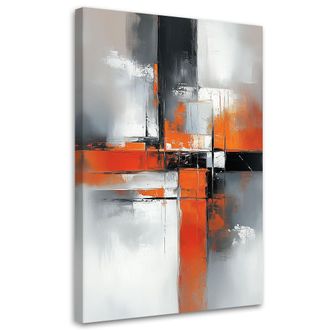 Artgeist Quadro Su Tela, Astratto Grigio Cemento Arancione - 60x90