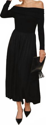 Bella Dahl Off Shoulder Midi Dress In Black