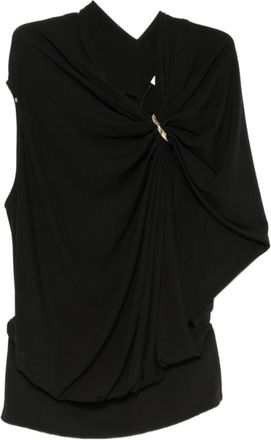 Sportmax Lacuna Blouse - Dames - Blouses - Zwart - XS - Leer - Overhemden