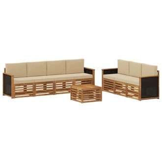 vidaXL Juegos De Sof&aacute;s Con Coj&iacute;n 8 Pcs Madera De Acacia S&oacute;lida Vidaxl