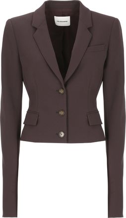 Andamane Purple Classic Lapel Crepe Blazer
